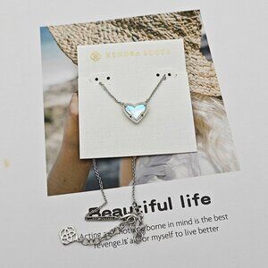 Kendra Scott Silver Heart Necklace
